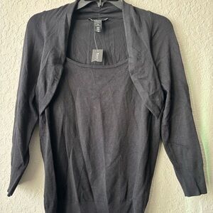 White House Black Market Women's Black Shrug Sweater